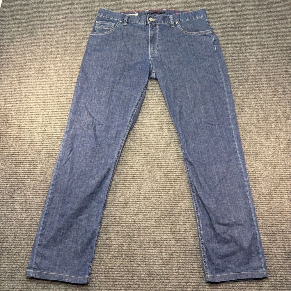 Alberto Stone Modern Fit Luxury T400 Light Denim Jeans Mens 34x34(31) Straight